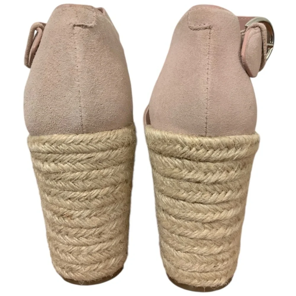 Marc Fisher Alida Suede Leather Espadrille Sandal Ankle Strap Sz 11 l Pink